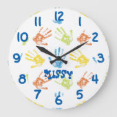 小パーソナライズされたカラフル針の時計 ラージ壁時計 (正面)