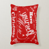 小パーソナライズされたメリー聖降誕祭の赤白 アクセントクッション (正面(垂直))