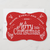 小パーソナライズされたメリー聖降誕祭の赤白 シーズンカード (裏面)