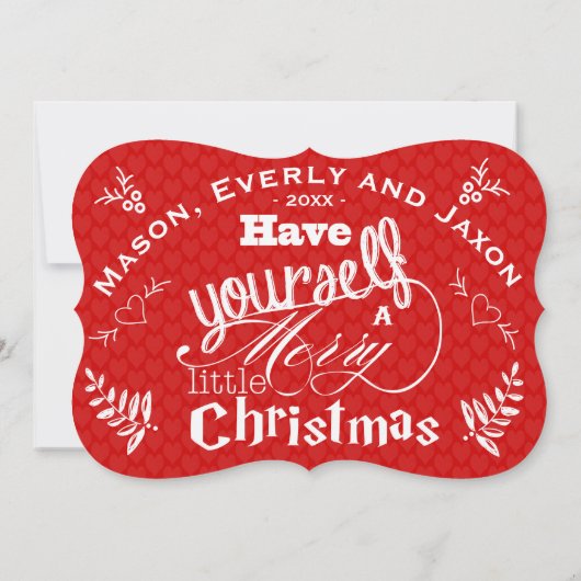 小パーソナライズされたメリー聖降誕祭の赤白 シーズンカード (裏面)