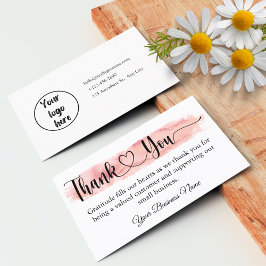 小パーソナライズされた事業サンキューカード 名刺