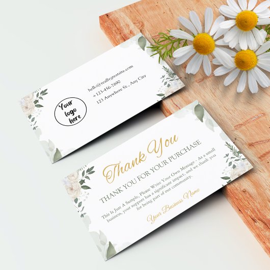 小パーソナライズされた事業サンキューカード 名刺