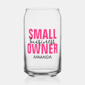 小パーソナライズされた企業所有者名 ガラス缶 (正面)