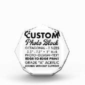 小パーソナライズされた八角形フォトペーパーウェイト フォトブロック (正面)