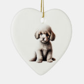 小パーソナライズされた型プードルパピー セラミックオーナメント (右)