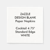 小パーソナライズされた型ホワイトカクテル紙ナプキンス スタンダードカクテルナプキン (正面)
