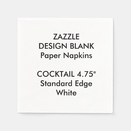 小パーソナライズされた型ホワイトカクテル紙ナプキンス スタンダードカクテルナプキン (正面)