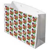 小パーソナライズされた小妖精や小人クリスマス ラージペーパーバッグ (裏面アングル)