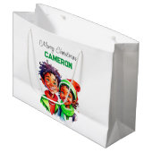 小パーソナライズされた小妖精や小人クリスマス ラージペーパーバッグ (正面アングル)
