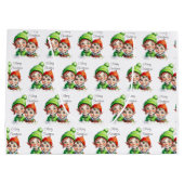 小パーソナライズされた小妖精や小人クリスマス ラージペーパーバッグ (裏面)