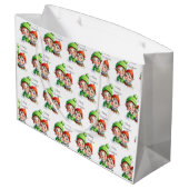 小パーソナライズされた小妖精や小人クリスマス ラージペーパーバッグ (裏面アングル)