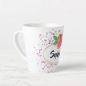 小パーソナライズされた杯、グリッターガール名前をカスタムする カフェラテマグ (左アングル)