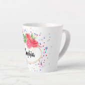 小パーソナライズされた杯、グリッターガール名前をカスタムする カフェラテマグ (右アングル)