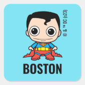 小パーソナライズされた男すごい子のラベル スクエアシール (正面)