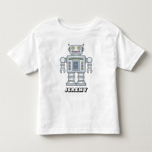 小パーソナライズされた男の子のロボットtシャツ トドラーTシャツ (正面)