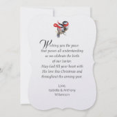 小パーソナライズされた《鳥》アメリカゴガラクリスマスカード サンキューカード (裏面)