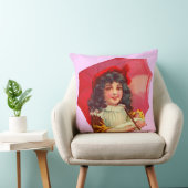 小ビクトリアン娘と人形 クッション (椅子)