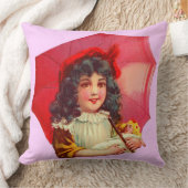 小ビクトリアン娘と人形 クッション (ブランケット)