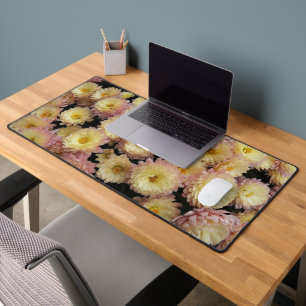 小ピンク菊のフローラ デスクマット