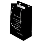 小フォーククリスマス抱き枕とカスタムメッセージ スモールペーパーバッグ (裏面アングル)