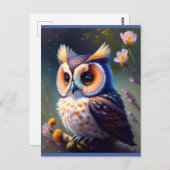 小フクロウ ポストカード (正面/裏面)