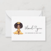 小プリンセスの水の色感謝していあなた ノートカード (正面)