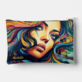 小ポップ・アートの名の女性アート アクセサリーポーチ (裏面)