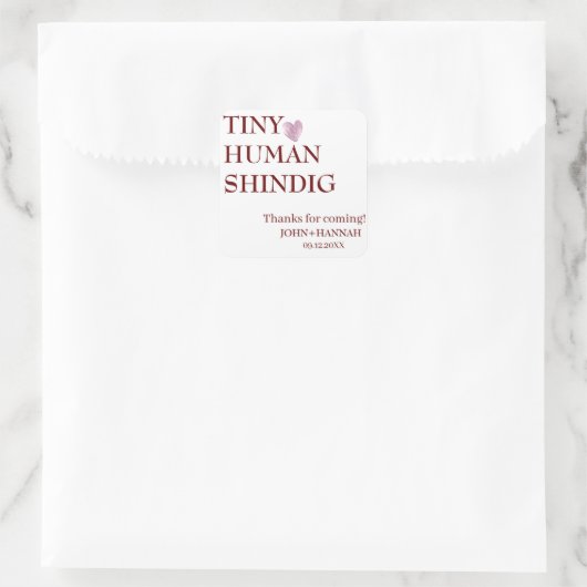 小ミニマルさな人間のおもしろいShindig共同の赤ちゃんシャワー スクエアシール (バッグ)