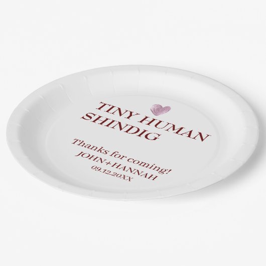 小ミニマルさな人間のおもしろいShindig共同の赤ちゃんシャワー ペーパープレート (アングル)