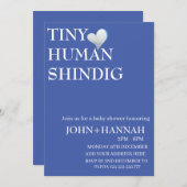 小ミニマルさな人間のおもしろいShindig共同の赤ちゃんシャワー 招待状 (正面/裏面)