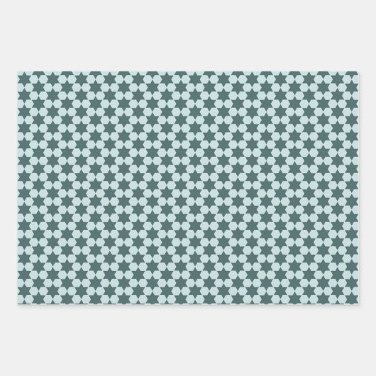 小ミニマルさな6つ星の幾何学的 ラッピングペーパーシート (正面)