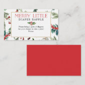 小メリーおむつラッフル赤ちゃんシャワーカード エンクロージャーカード (正面/裏面)