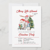 小メリーさなかわいい子どもクリスマスバースデーパーティー 招待状 (正面)