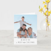 小メリーさなクリスマスの写真の休日 カード (黄色い花)