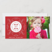 小メリーさなクリスマスの幸せな新年のシールフォト シーズンカード (正面)