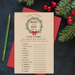 小メリーさなクリスマスの赤ちゃんシャワー単語スクランブル