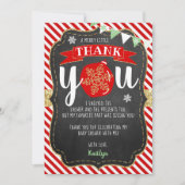 小メリーさなクリスマスの赤ちゃんシャワー サンキューカード (正面)