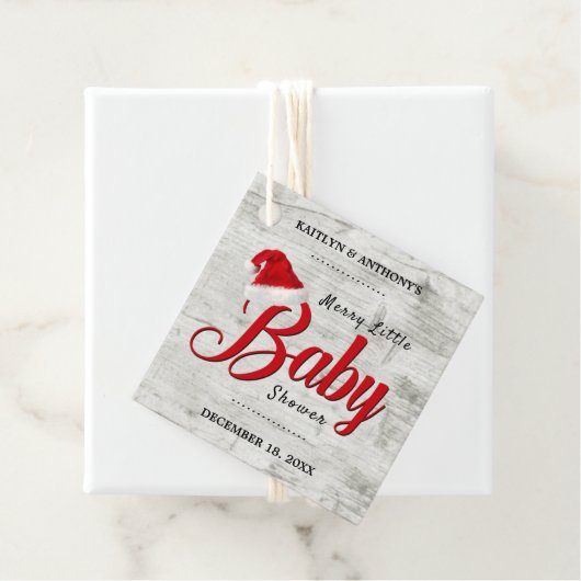 小メリーさなクリスマスの赤ちゃんシャワー フェイバータグ (インサイチュ)