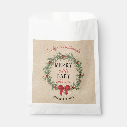 小メリーさなクリスマスの赤ちゃんシャワー フェイバーバッグ (正面)