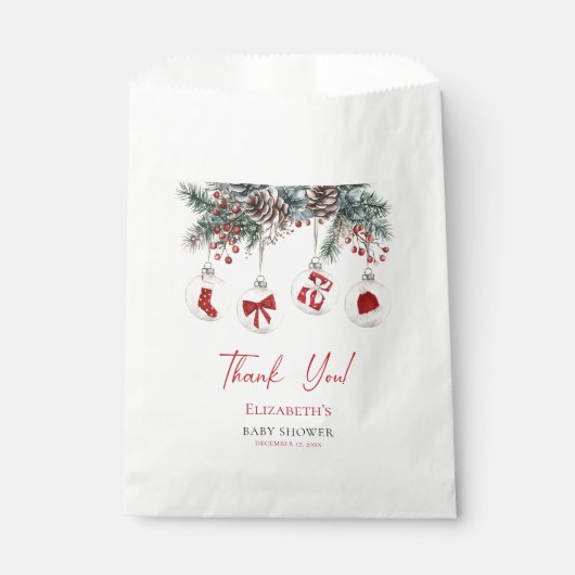 小メリーさなクリスマスの赤ちゃんシャワー フェイバーバッグ (正面)