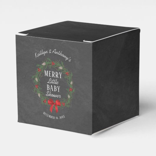 小メリーさなクリスマスの赤ちゃんシャワー フェイバーボックス (正面サイド)