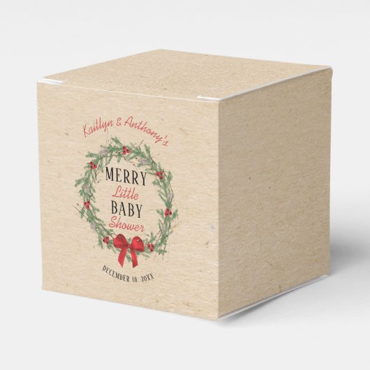 小メリーさなクリスマスの赤ちゃんシャワー フェイバーボックス (正面サイド)