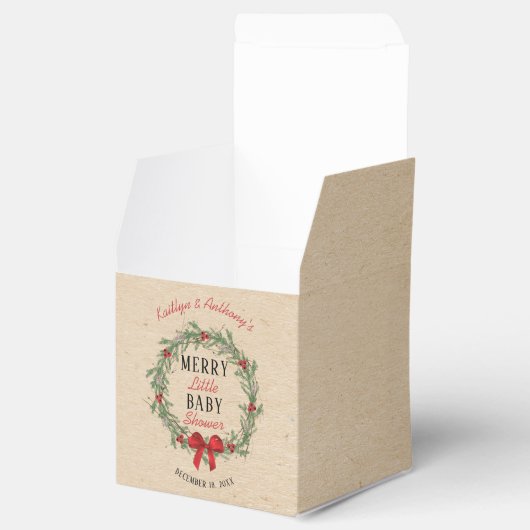 小メリーさなクリスマスの赤ちゃんシャワー フェイバーボックス (オープン)