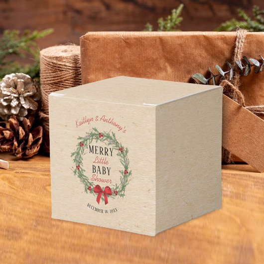 小メリーさなクリスマスの赤ちゃんシャワー フェイバーボックス