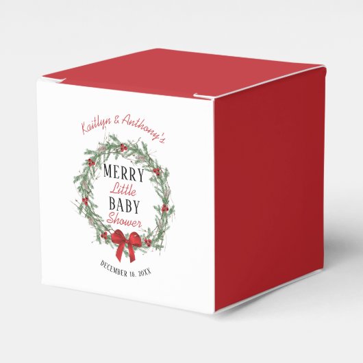 小メリーさなクリスマスの赤ちゃんシャワー フェイバーボックス (正面サイド)