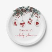 小メリーさなクリスマスの赤ちゃんシャワー ペーパープレート (正面)