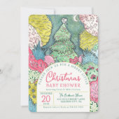 小メリーさなクリスマスの赤ちゃんシャワー 招待状 (正面)