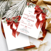 小メリーさなクリスマスの赤ちゃんシャワー 招待状