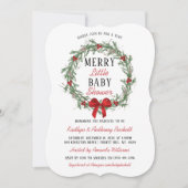小メリーさなクリスマスの赤ちゃんシャワー 招待状 (正面)