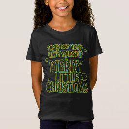 小メリーさなクリスマスの醜いセーター女の子のTシャツ Tシャツ